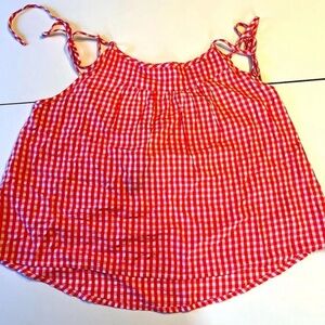 Aerie gingham red and white blouse